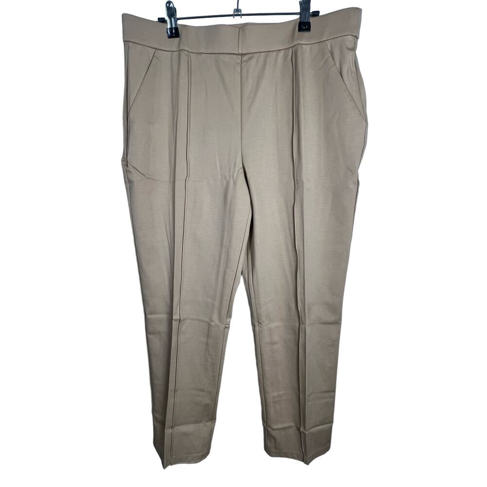 Isaac Mizrahi Live Regular 24/7 Stretch Knit Ankle Pant MEDIUM CAMEL NWOT SIZE L - Picture 1 of 6
